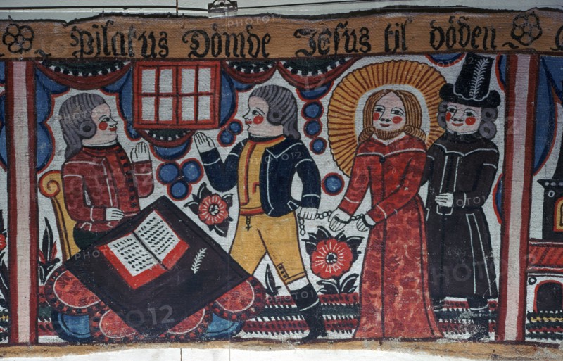 Depiction of Christ before Pontius Pilate from Sweden, 19th century. Artist: Andres Palsson