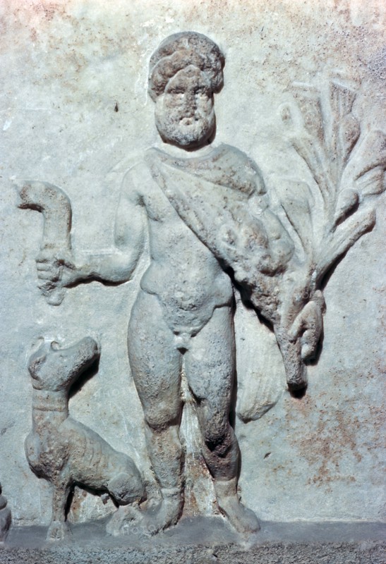 Detail from a stone plinth showing Silvanus, 1st century BC. Artist: Unknown