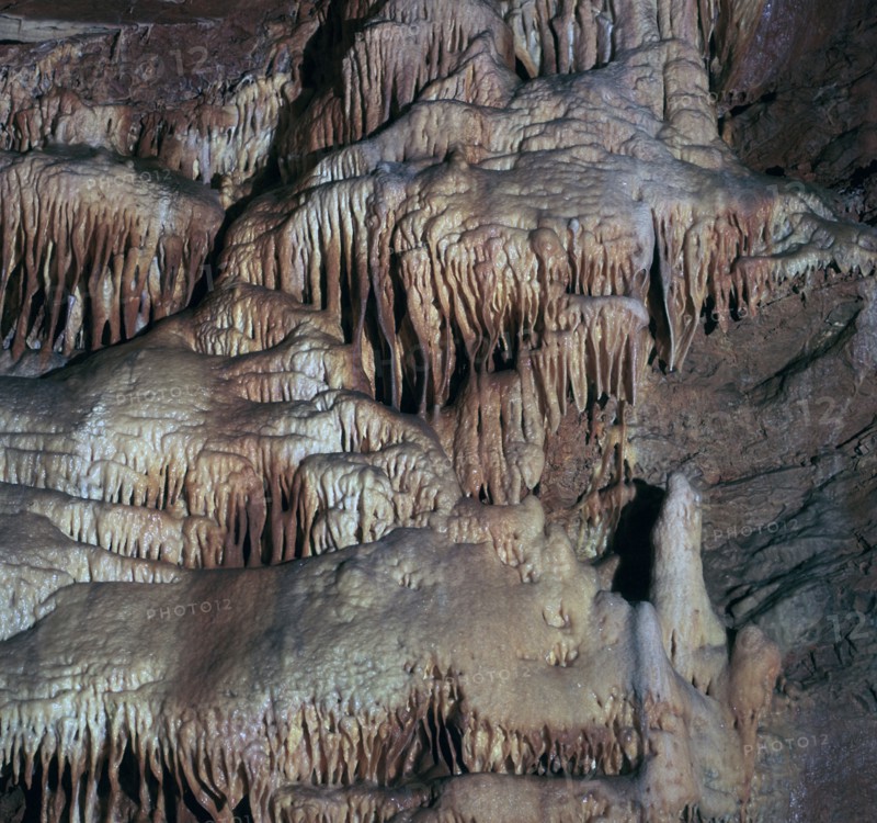 Limestone caves in Hungary. Artist: CM Dixon Artist: Unknown