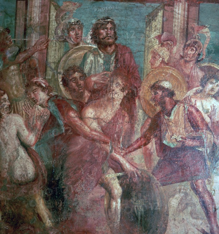 Roman wall-painting from the House of the Dioscuri in Pompeii, 1st centruy. Creator: Unknown.