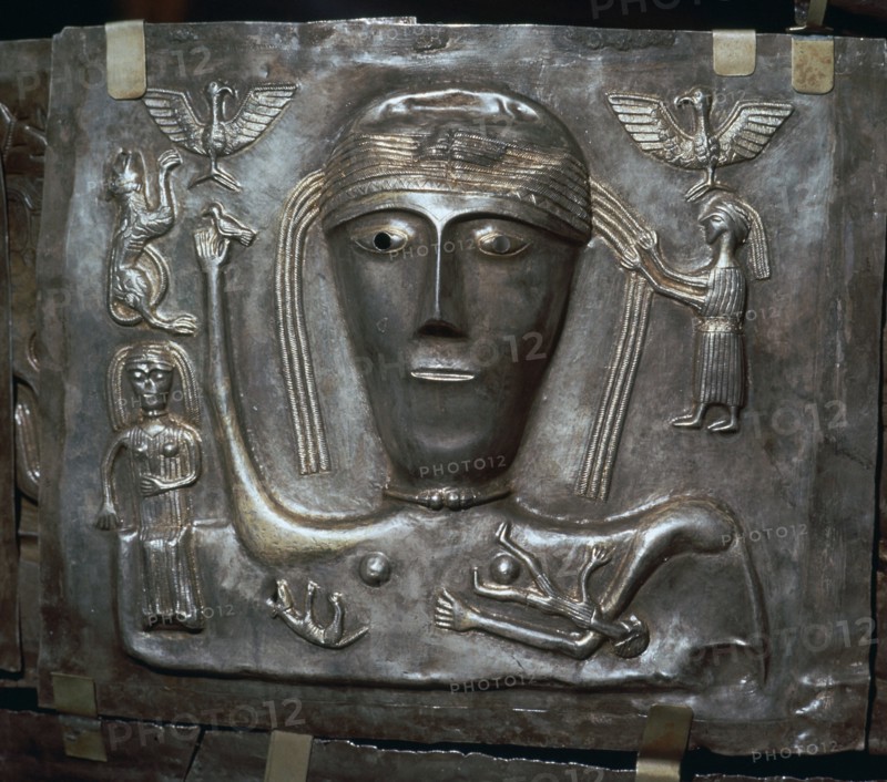 Detail from the Celtic Gundestrop Cauldron, 3rd century. Artist: Unknown