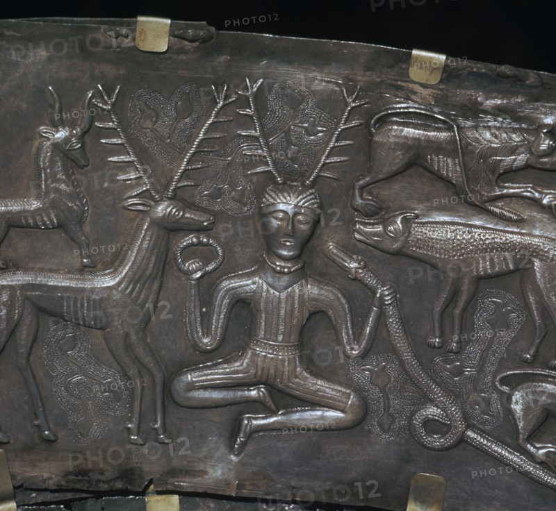 Detail from the Celtic Gundestrop Cauldron, 3rd century. Artist: Unknown