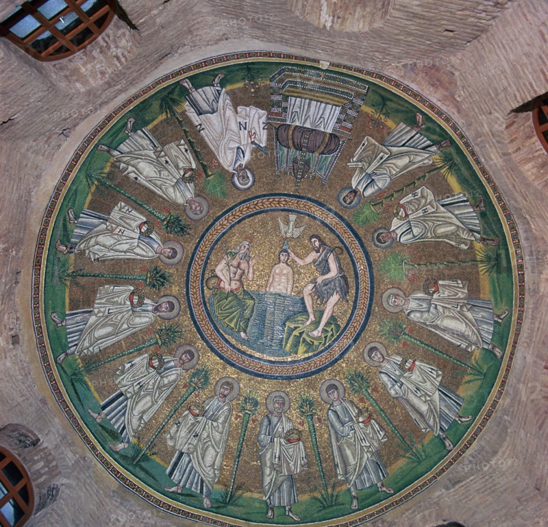 Mosaic in the dome of the Bapistry of the Arians, 5th century. Artist: Unknown