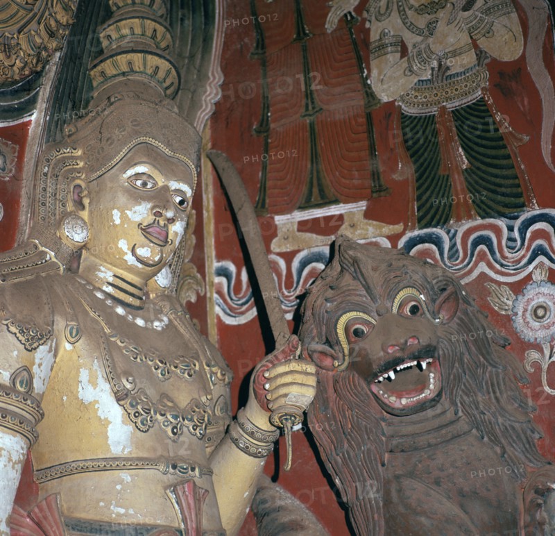 Guardian deities at the doorway of a Buddhist temple, 16th century. Artist: Unknown