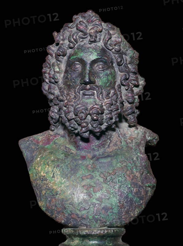 Roman bronze bust of the god Serapis, 4th century Artist: Unknown