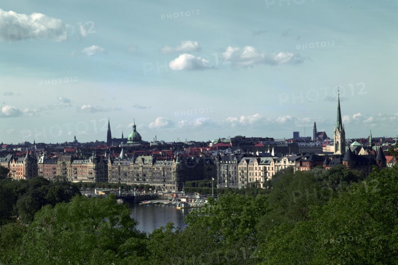 The Strandvagen seen from Skansen, in Stockholm, 19th century. Artist: Unknown