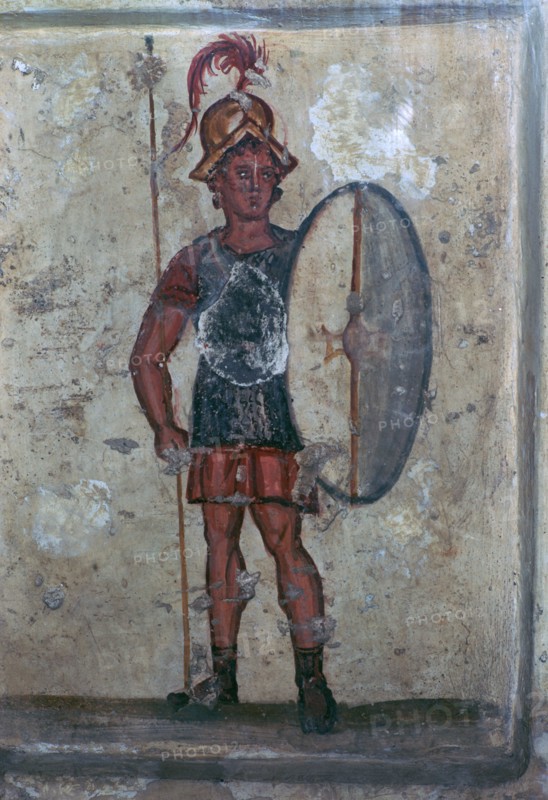 Wall-painting of a Hellenistic soldier, 3rd century BC. Artist: Unknown