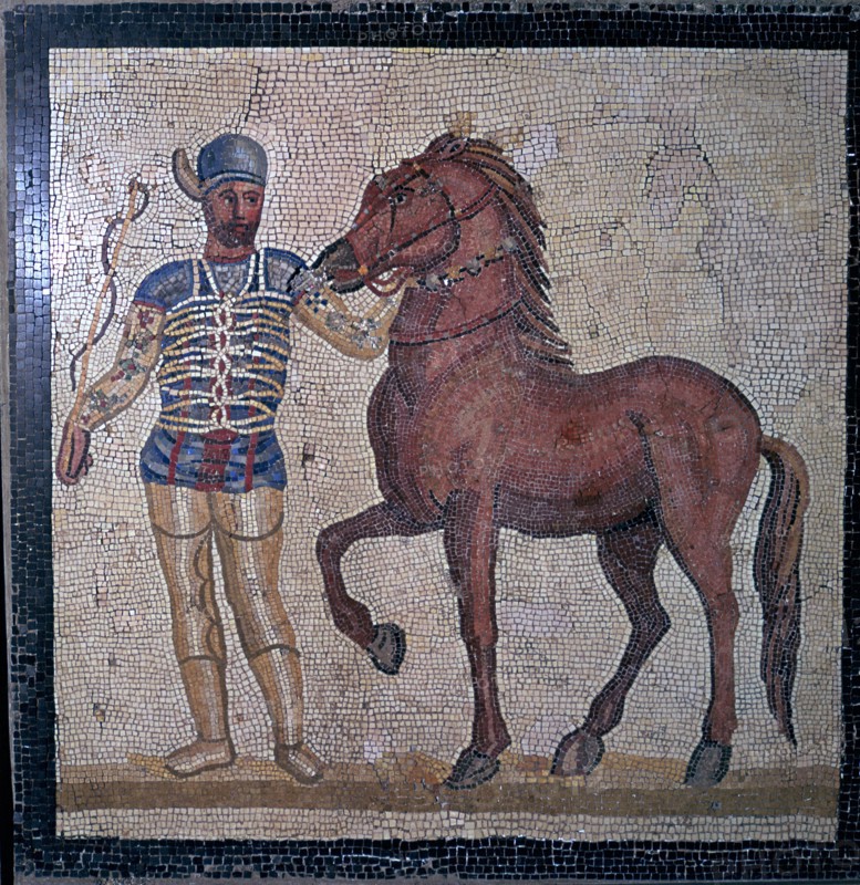 Roman mosaic of a charioteer, 1st century. Artist: Unknown