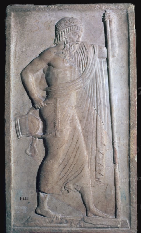 Archaic Roman relief of Apollo. Artist: Unknown