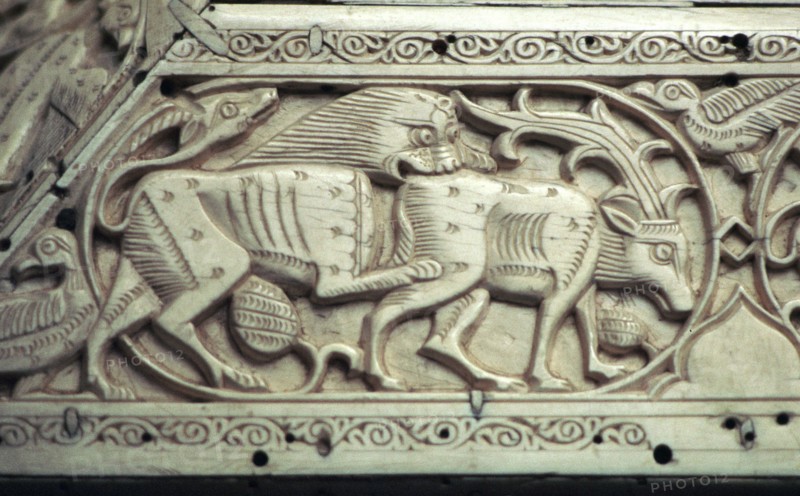 Detail of an Islamic ivory box, 11th century. Artist: Unknown