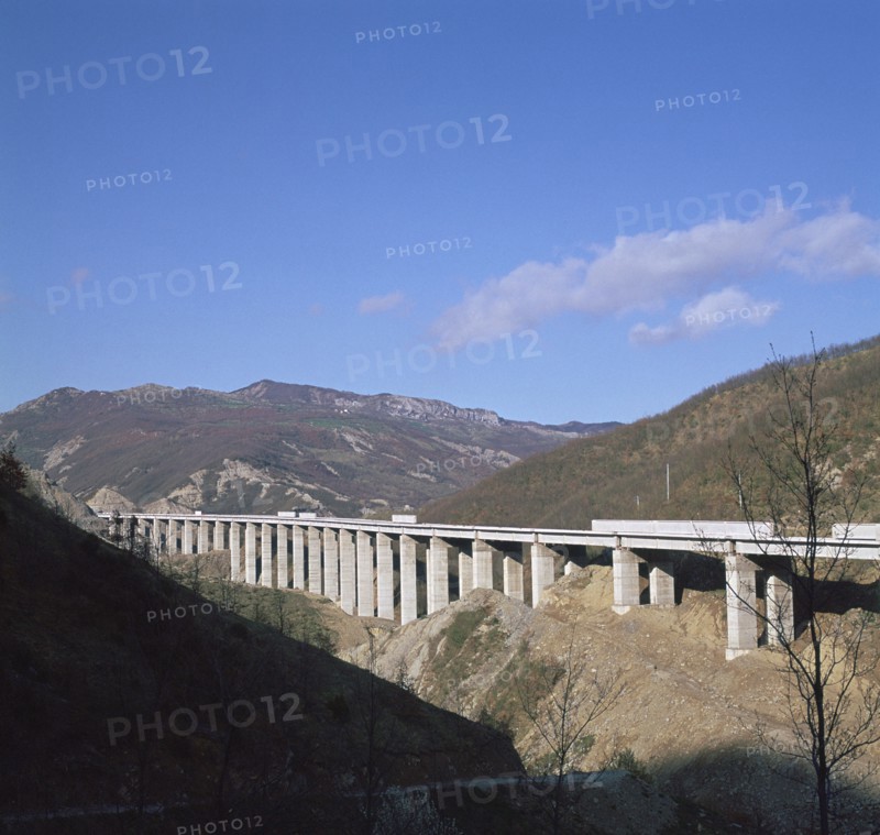 A new motorway being built, cutting through the Apennines. Artist: Unknown
