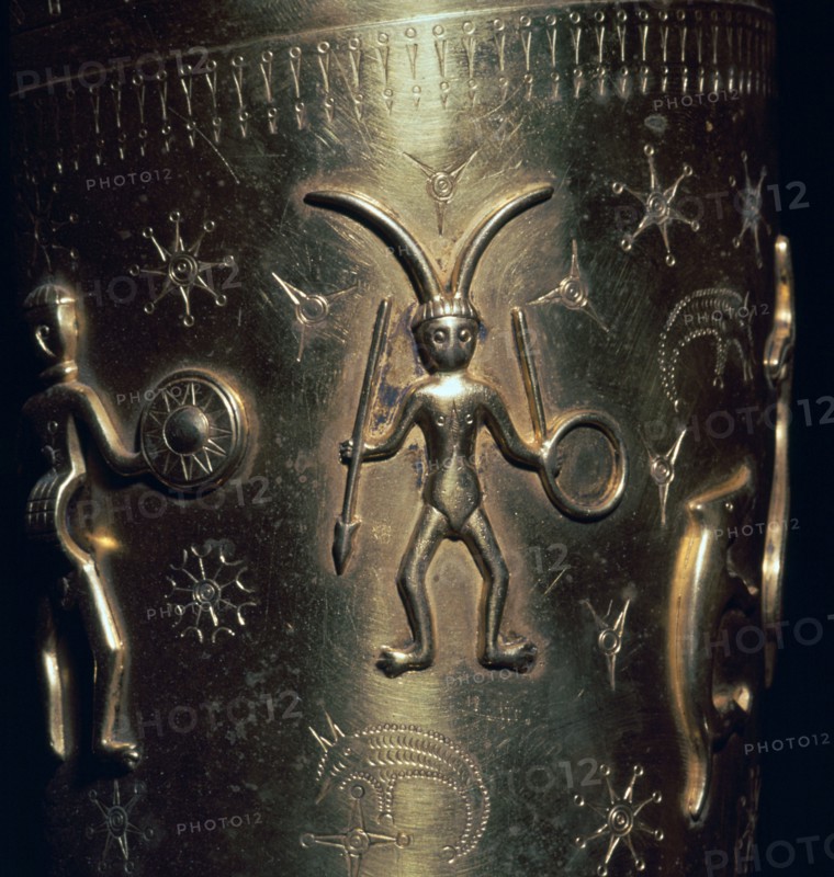 Detail of a copy of a Celtic gold drinking horn, 3rd century. Artist: Unknown