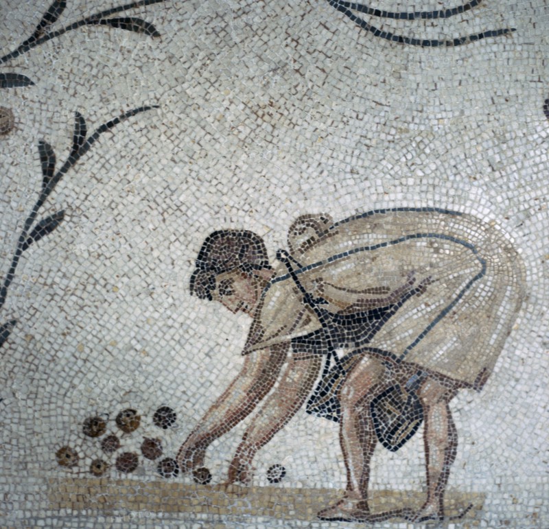 Detail of a Roman mosaic showing fruit-gathering, 2nd century. Artist: Unknown