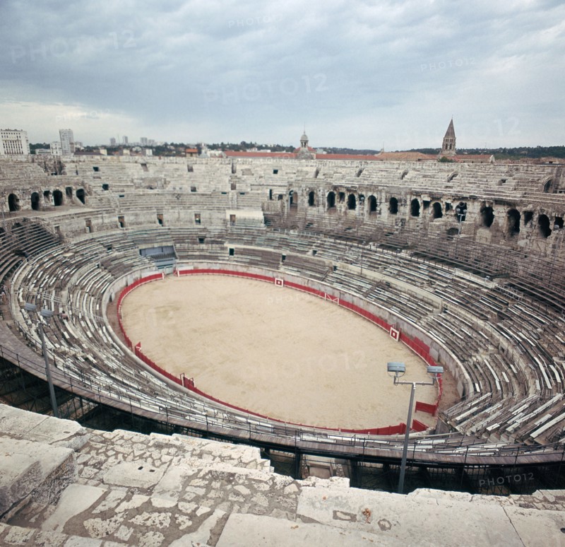 The ruins of a Roman arena in France, 2nd century BC. Artist: Unknown
