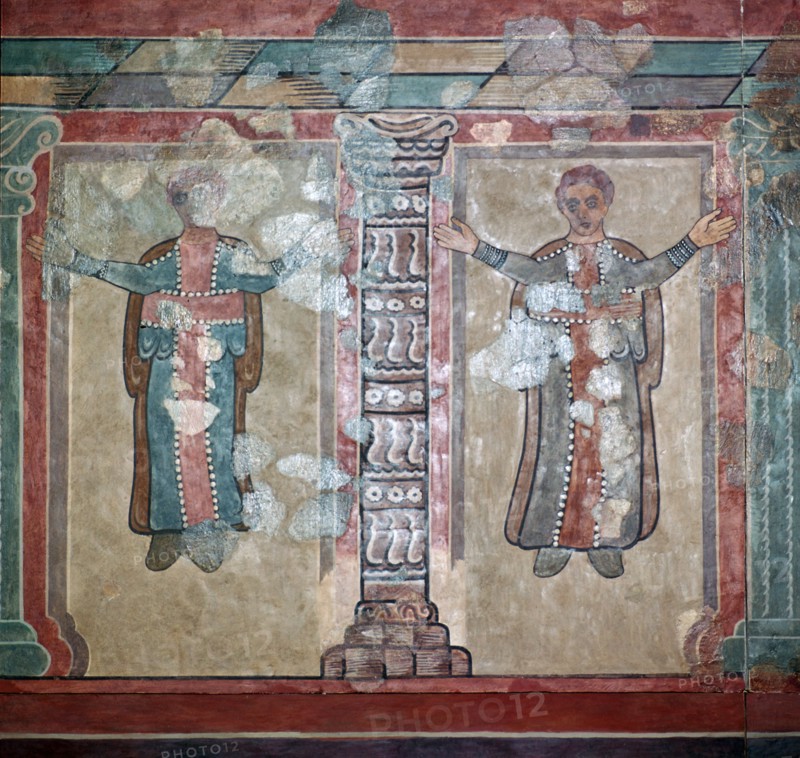 Early British Christian wall-painting on plaster, 2nd century. Artist: Unknown