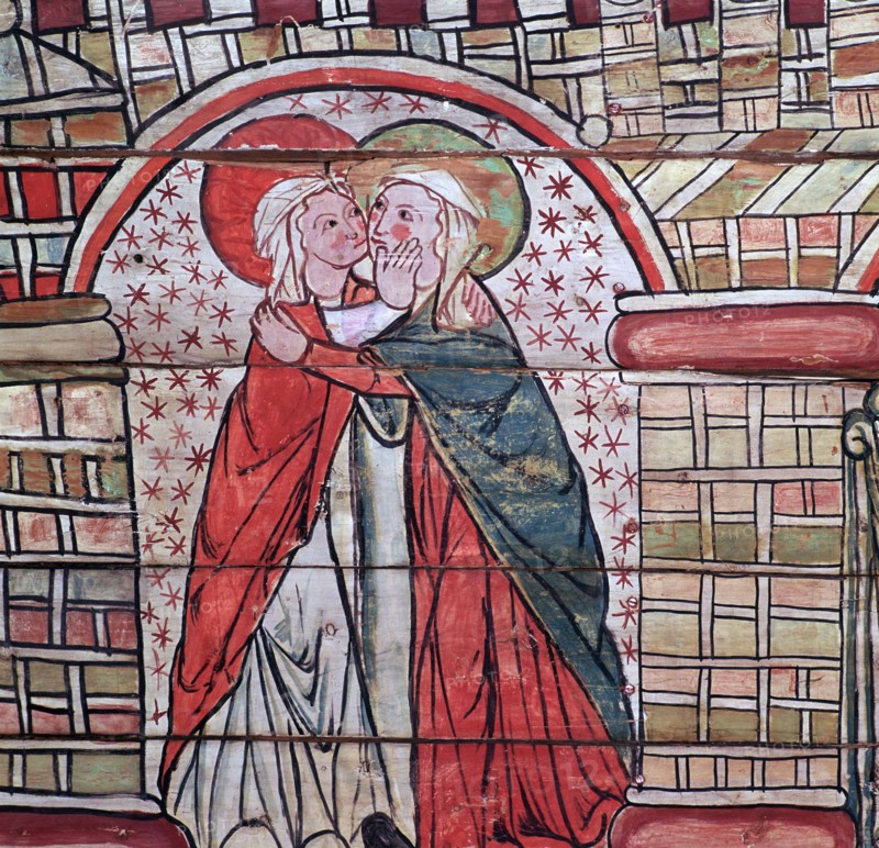 Norwegian painting of the Virgin Mary and St Anne, 13th century. Artist: Unknown