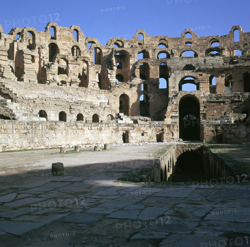 View of the interior of a Roman colosseum, 2nd century. Artist: Unknown