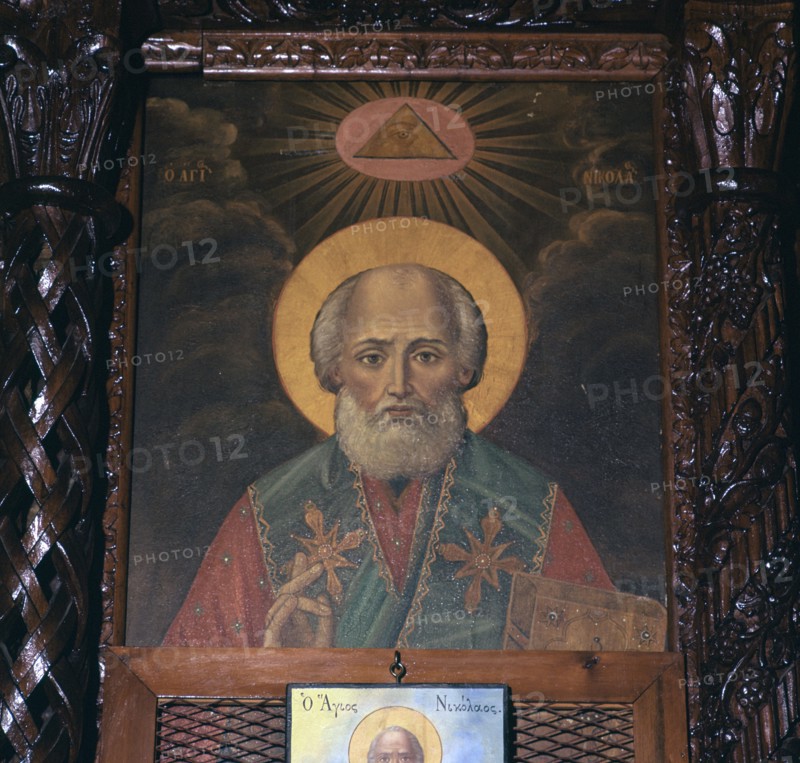 Icon of St Nicholas, 4th century. Artist: Unknown
