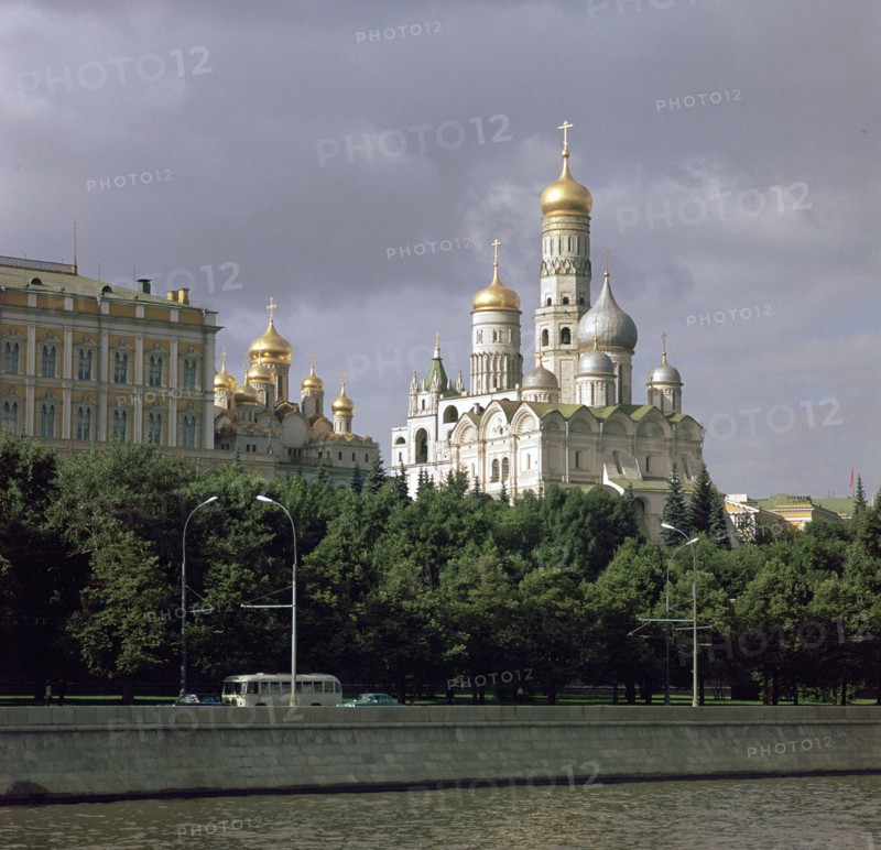 Kremlin seen across the Moskva river. Artist: Unknown