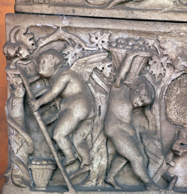 Detail of a Roman sarcophagus, 2nd century. Artist: Unknown