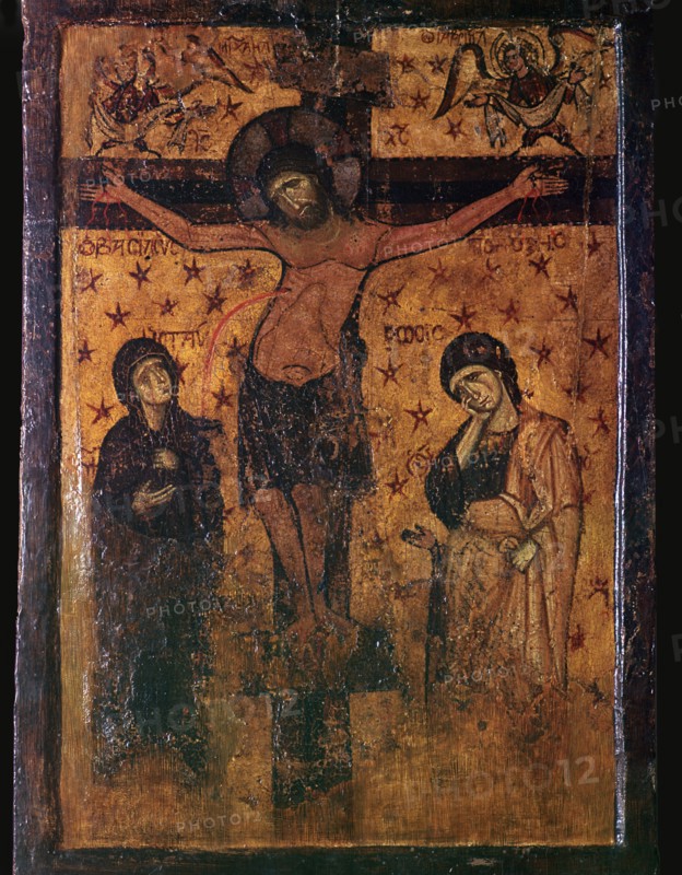 Byzantine icon of the Crucifixion. Artist: Unknown