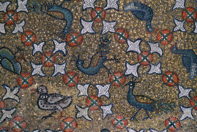 Roof mosaic of peacocks and other birds, 6th century. Artist: Unknown