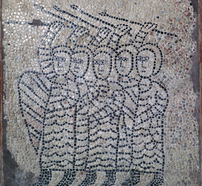Mosaic of Frankish soldiers of the fourth crusade, 13th century. Artist: Unknown