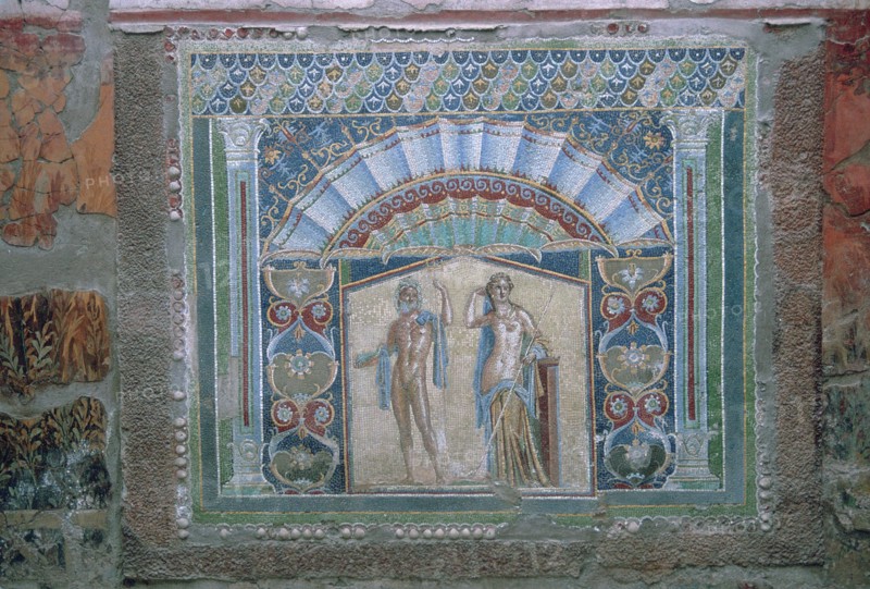 Roman mosaic of Neptune and Amphitrite, 1st century. Artist: Unknown