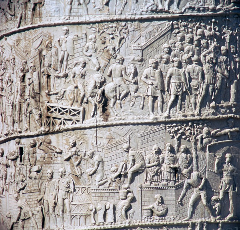 Scene from Trajan's column, showing the Dacian wars, 2nd century. Artist: Unknown