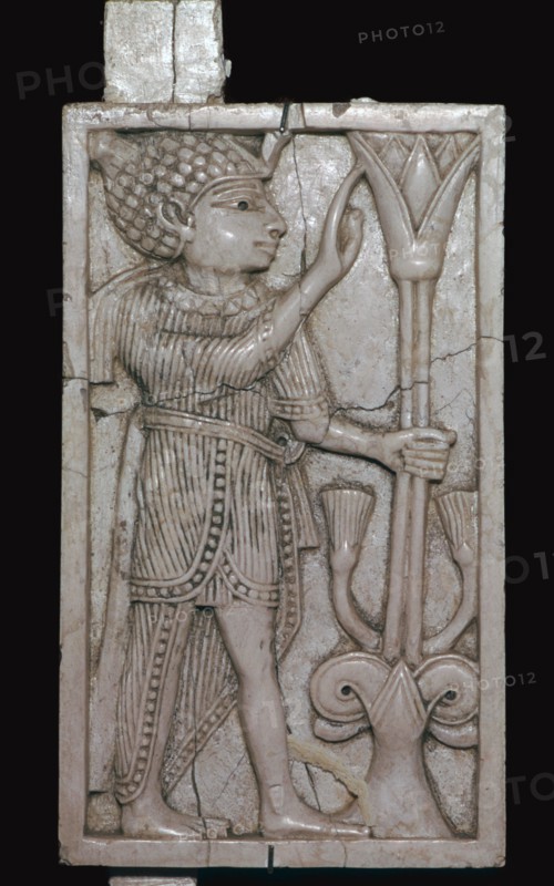 Phoenician ivory panel from a piece of furniture, 8th century BC. Artist: Unknown