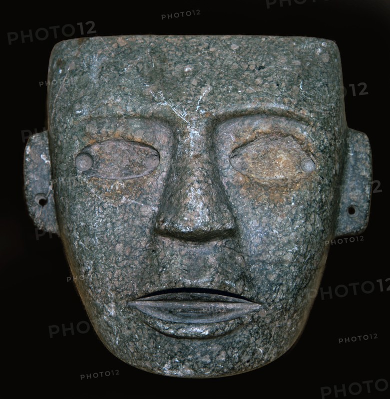 Maya culture Mexican stone mask. Artist: Unknown