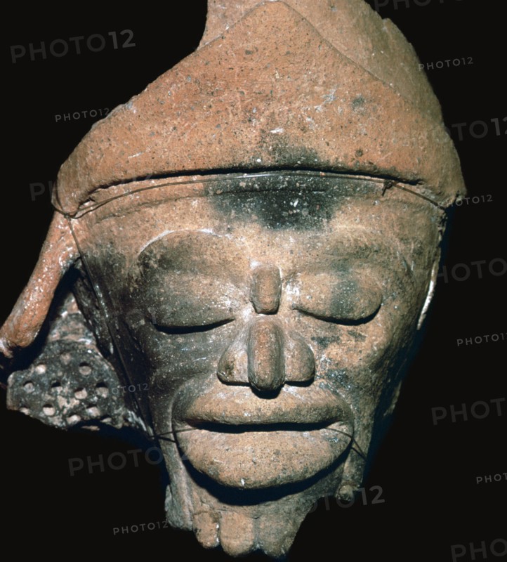 Mayan pottery incense burner, 8th century. Artist: Unknown