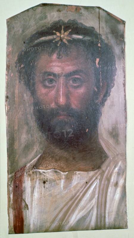 Egyptian wax portrait of a man, 2nd century. Artist: Unknown