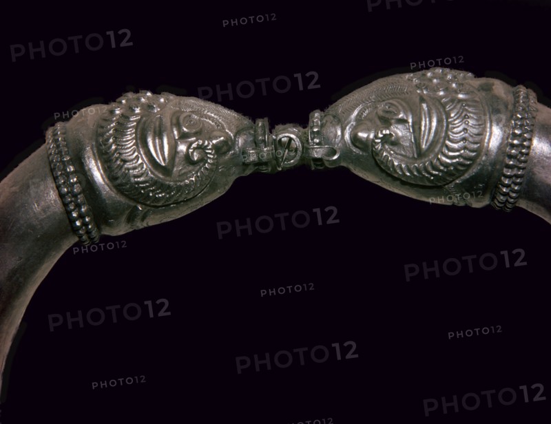 Detail of a Sassanian silver collar. Artist: Unknown