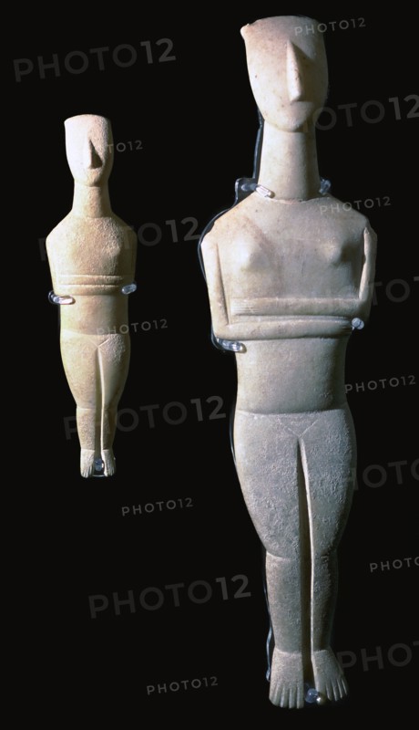Cycladic figures, 25th century BC. Artist: Unknown