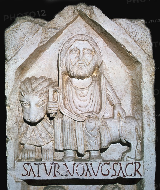 Detail of a Neo-Punic relief showing a priest. Artist: Unknown