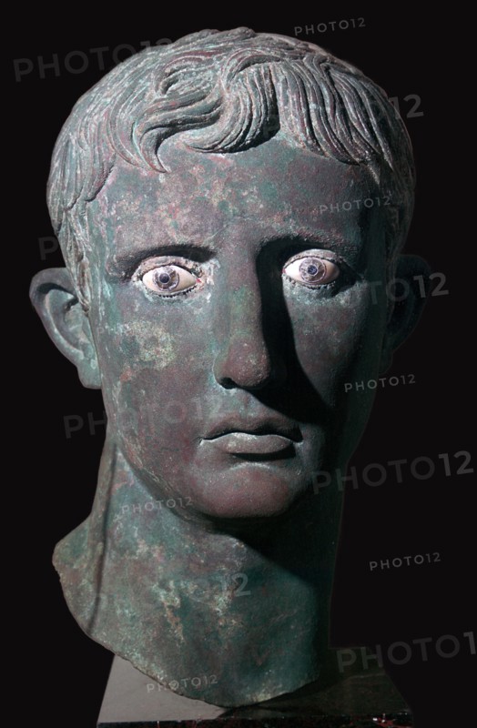 Bronze head of Augustus, Roman, from Meroë, Sudan, c27-c25 BC. Artist: Unknown