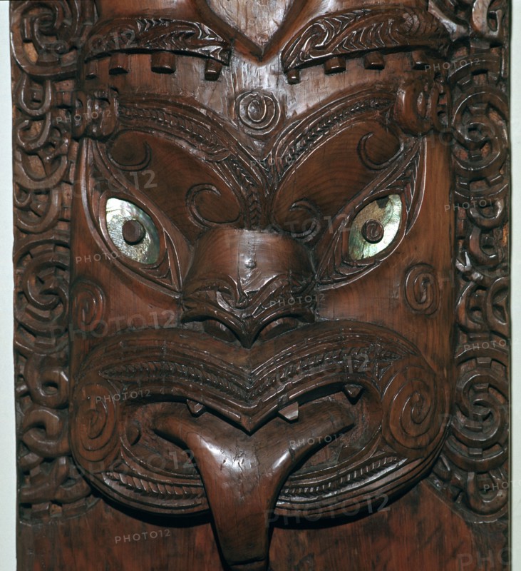 Maori wood-carving representing an ancestor. Artist: Unknown