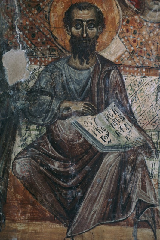 Wall painting of a Saint in heaven, 13th century. Artist: Unknown