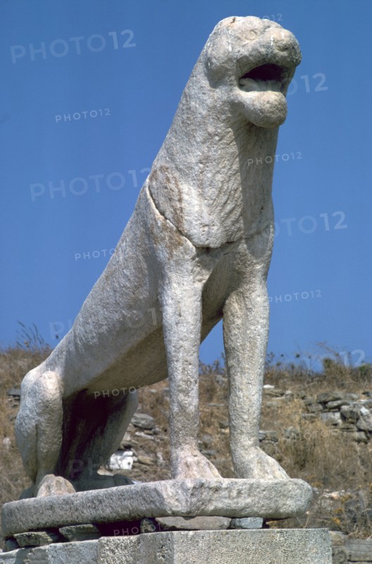 Marble lion at Delos in Greece, 7th century BC. Artist: Unknown