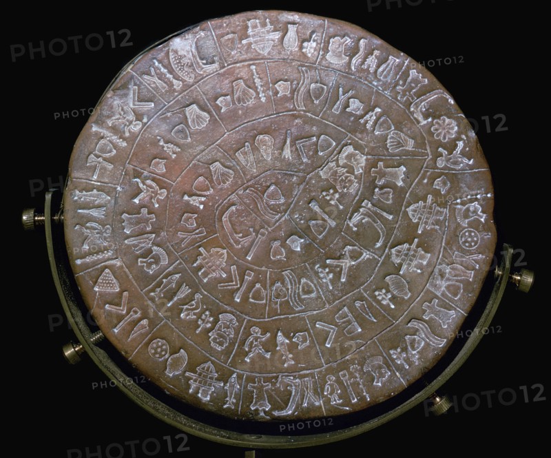 Phaestos Disc, from Minoan Royal Palace at Phaestos, 20th century BC. Artist: Unknown