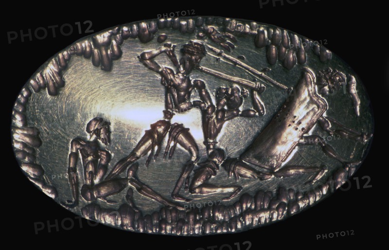 Mycenaean gold seal-ring, 17th-12th century BC. Artist: Unknown