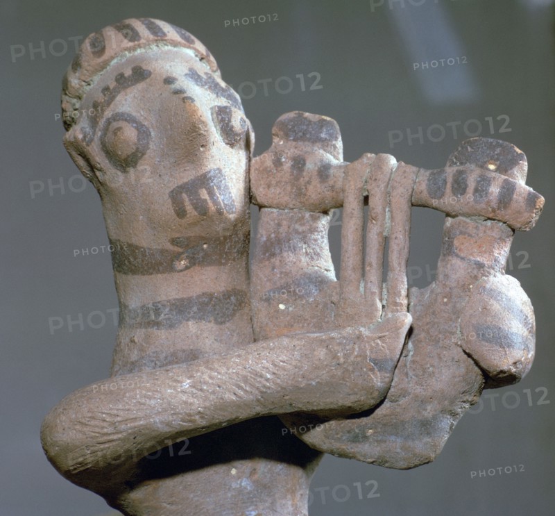Minoan terracotta figure of a lyre-player, 8th century BC. Artist: Unknown