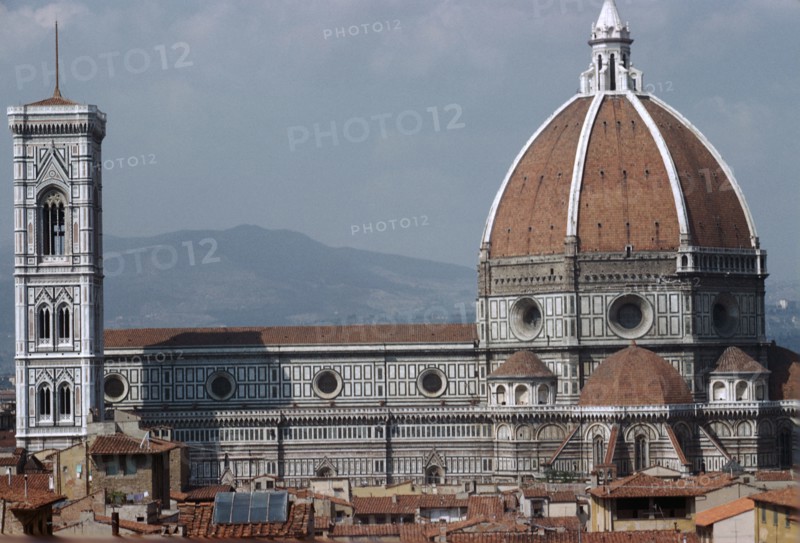 The cathedral and Giotto's Tower in Florence from the Palazzo Vecchio. Artist: Filippo Brunelleschi