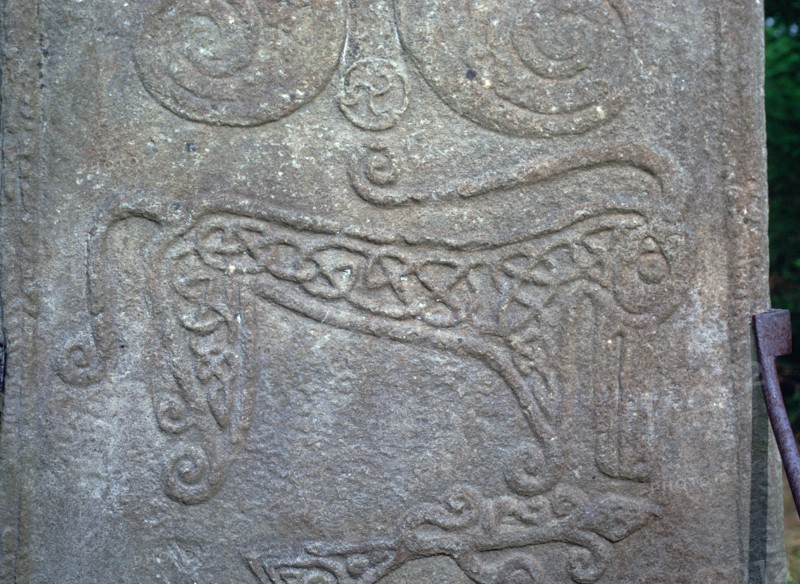 Detail of a Pictish carved stone showing the 'Pictish Beast' symbol, 6th century. Artist: Unknown