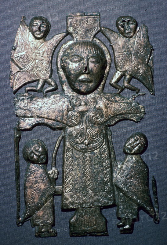 Irish Celtic crucifixion plaque, one of the earliest in Ireland. Artist: Unknown