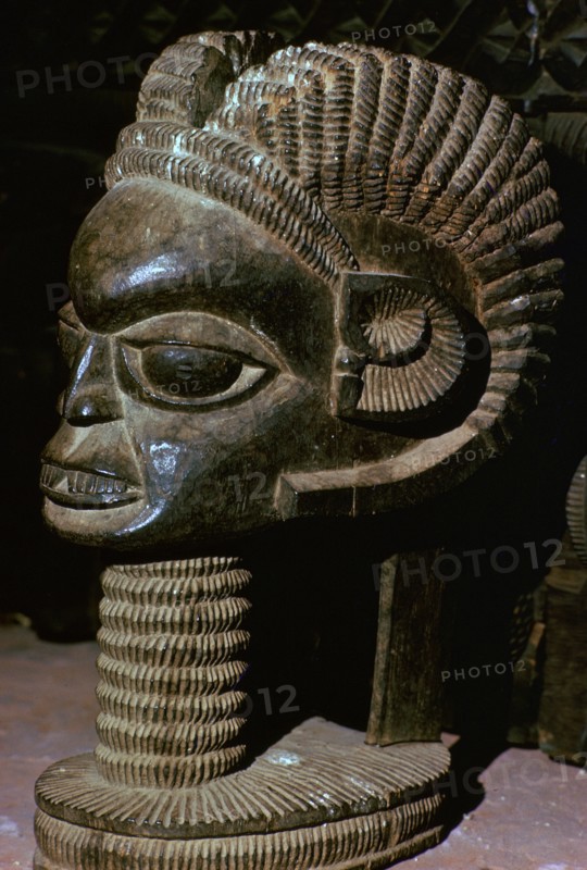 Horned head from the shrine of a King of Owo Artist: Unknown
