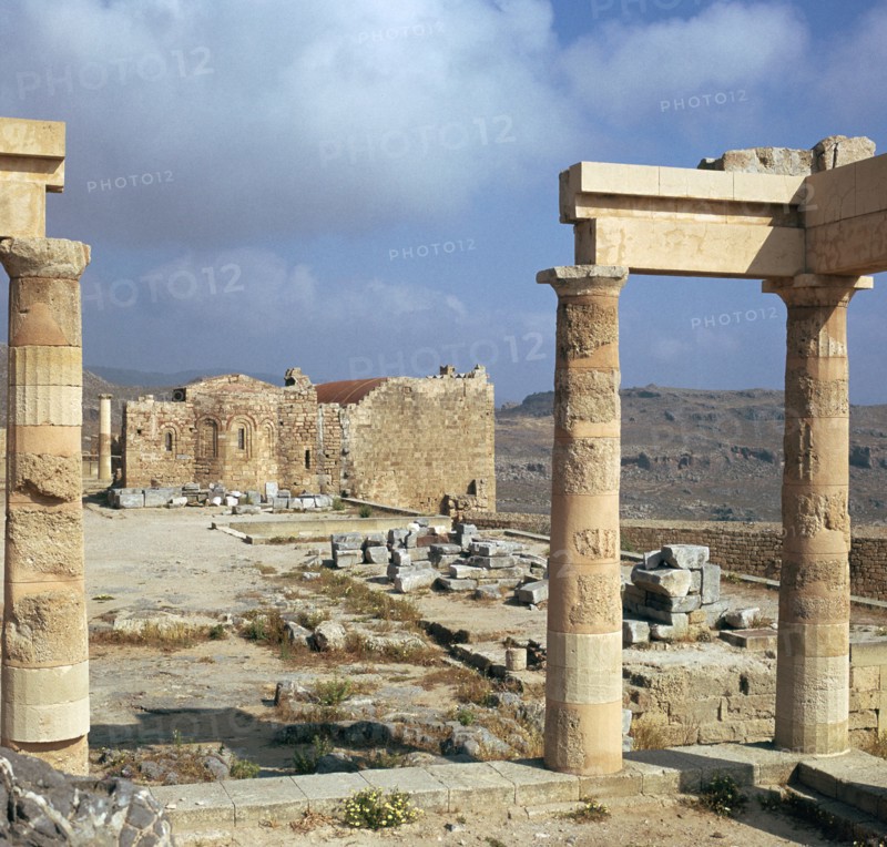 Lindos acropolis on the isle of Rhodes, 4th century BC. Artist: Unknown