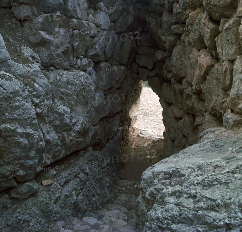 The 'Secret Stairway' to the postern gate of Tiryns, 15th century BC. Artist: Unknown
