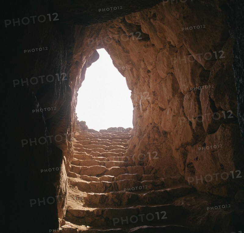 The steps leading to the cistern in Mycenae Artist: Unknown
